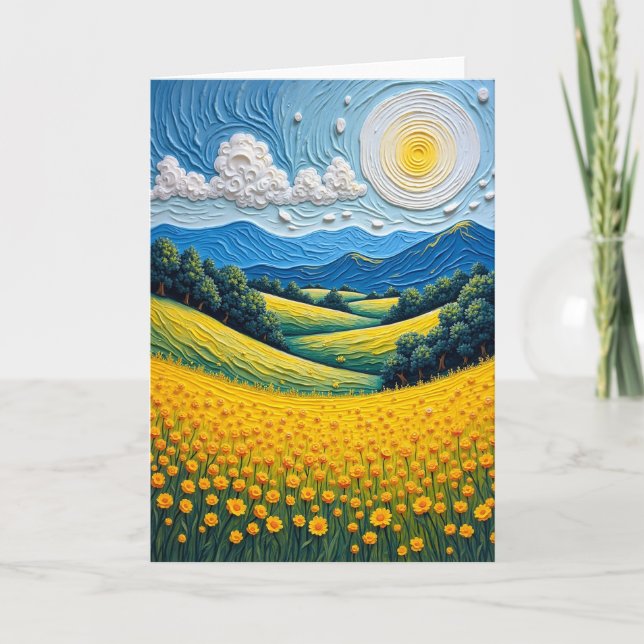 Tarjeta de cumpleaños de cielo azur (Anverso)