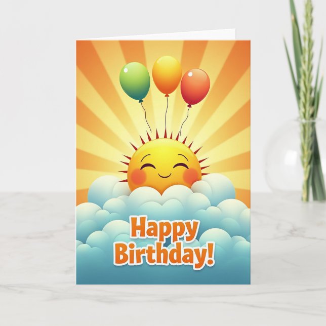Tarjeta de cumpleaños de cielo brillante (Anverso)