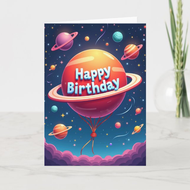 Tarjeta de cumpleaños de cielo estrellado (Anverso)