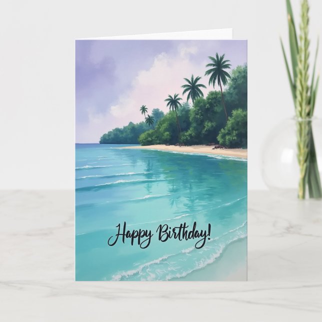 Tarjeta de cumpleaños de cielo lavanda (Anverso)