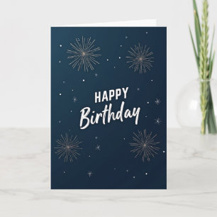 Tarjeta de cumpleaños de cielo nocturno festivo