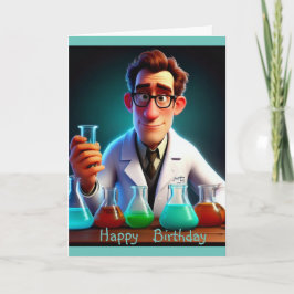Tarjeta de cumpleaños de Científico Feliz