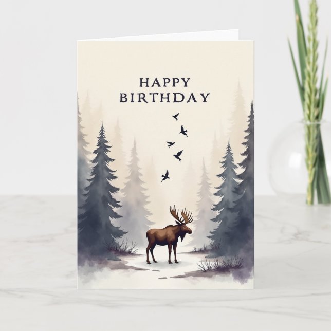 Tarjeta de cumpleaños de ciervo pacífico (Anverso)