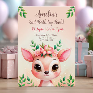 Tarjeta de cumpleaños de ciervos de bosque