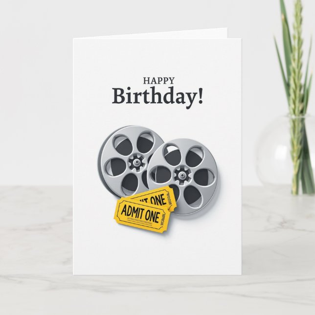 Tarjeta de cumpleaños de cine clásico (Anverso)