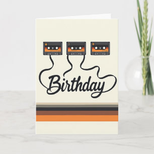 Tarjeta de cumpleaños de cinta vintage