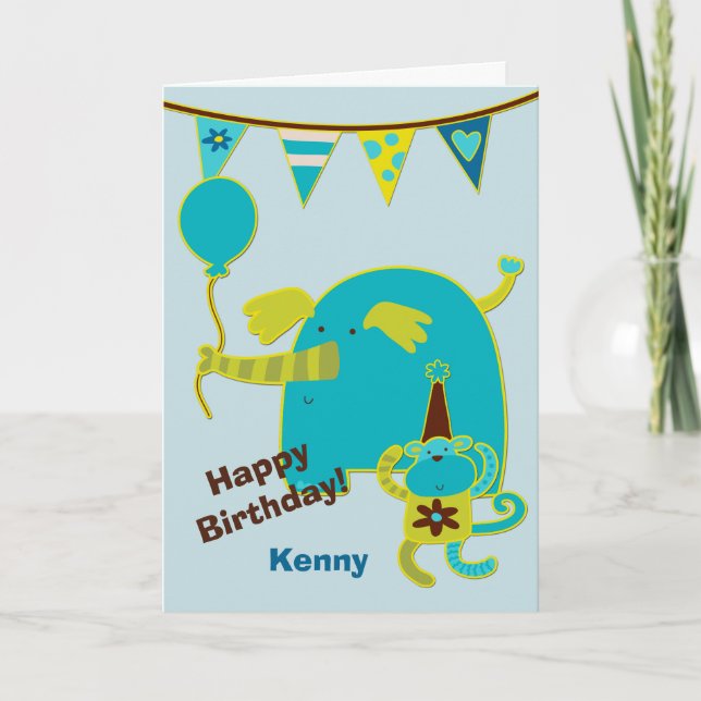 Tarjeta de cumpleaños de circo personalizada (Anverso)