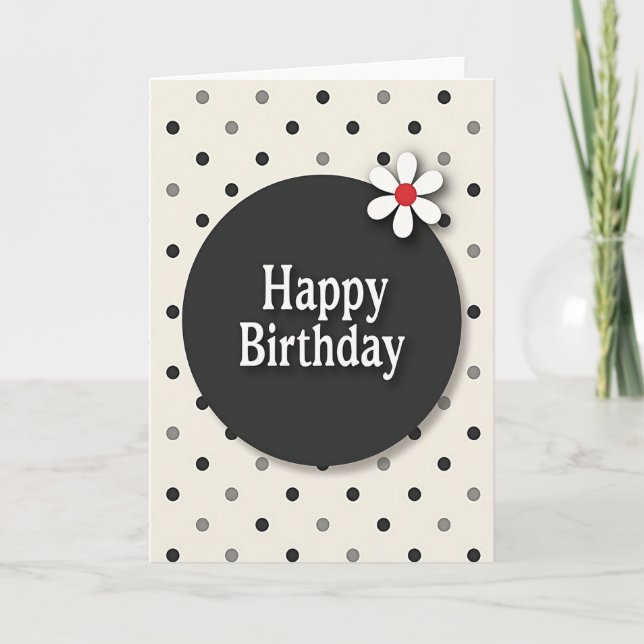 Tarjeta de cumpleaños de círculo clásico (Anverso)