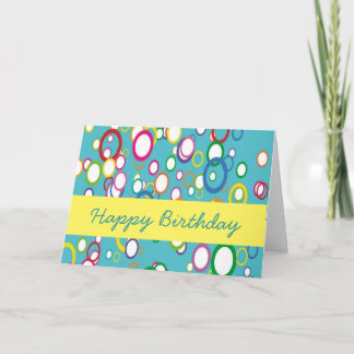 Tarjeta de cumpleaños de círculo colorido