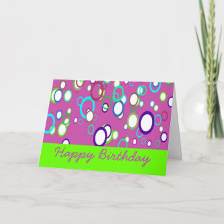 Tarjeta de cumpleaños de círculo colorido