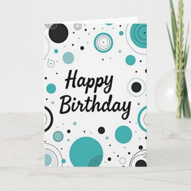 Tarjeta de cumpleaños de círculos turquesas (Anverso)