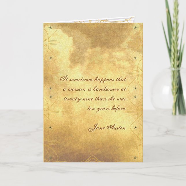 Tarjeta de cumpleaños de citas de Jane Austen, PER (Anverso)