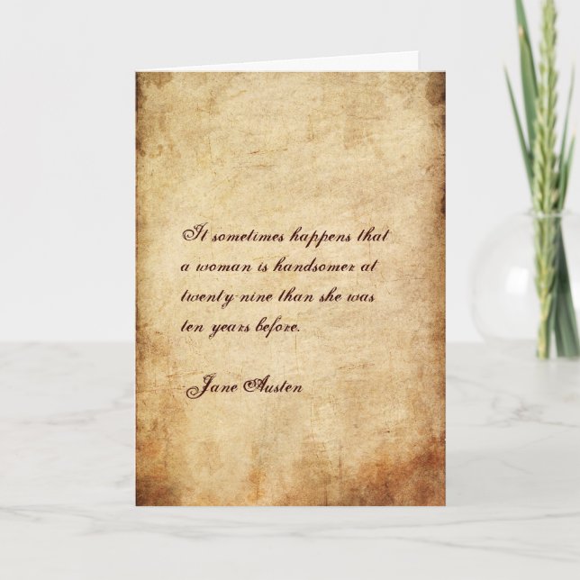 Tarjeta de cumpleaños de citas de Jane Austen, PER (Anverso)