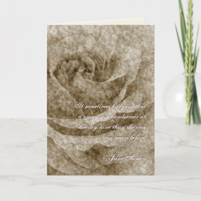 Tarjeta de cumpleaños de citas de Jane Austen, PER (Anverso)