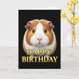TARJETA DE CUMPLEAÑOS DE COBAYA CON PRIMER PLANO N