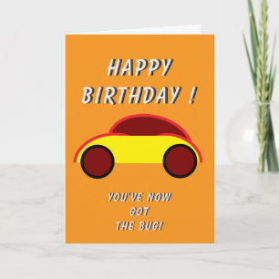 Tarjeta de cumpleaños de coche clásico