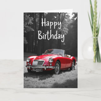 Tarjeta de cumpleaños de coche clásico