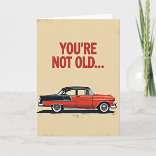 Tarjeta de cumpleaños de coche clásico retro