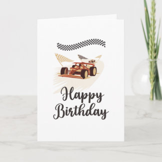 Tarjeta de cumpleaños de coche de carreras