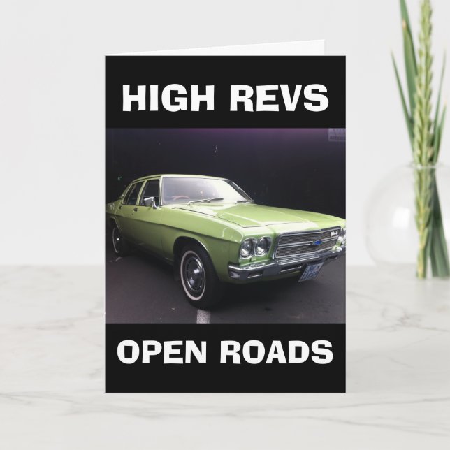 TARJETA DE CUMPLEAÑOS DE COCHE MUSCULOSO (Anverso)