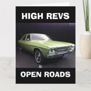 TARJETA DE CUMPLEAÑOS DE COCHE MUSCULOSO