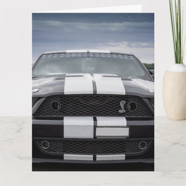 TARJETA DE CUMPLEAÑOS DE COCHE MUSCULOSO (Anverso)