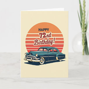 Tarjeta de cumpleaños de coche retro