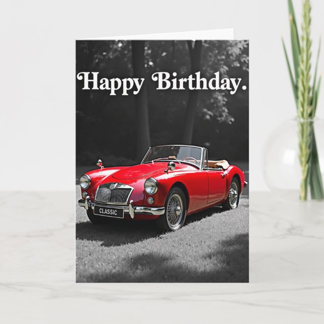 Tarjeta de cumpleaños de coche rojo (Anverso)