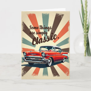 Tarjeta de cumpleaños de coche rojo dulce