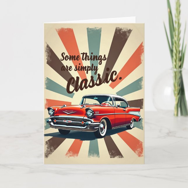 Tarjeta de cumpleaños de coche rojo dulce (Anverso)