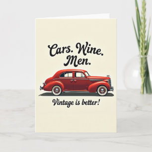 Tarjeta de cumpleaños de coche vintage