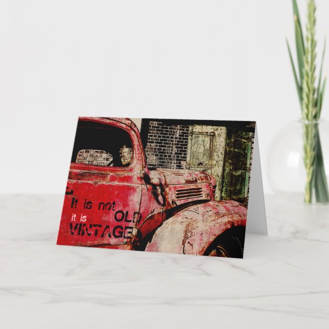 tarjeta de cumpleaños de coche vintage (Anverso)