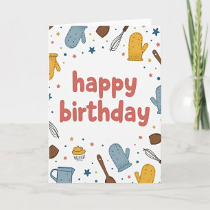 Tarjeta de cumpleaños de cocina dulce