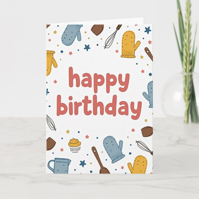 Tarjeta de cumpleaños de cocina dulce (Anverso)