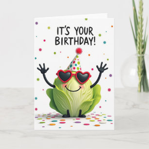 Tarjeta de cumpleaños de col repolluda caprichosa