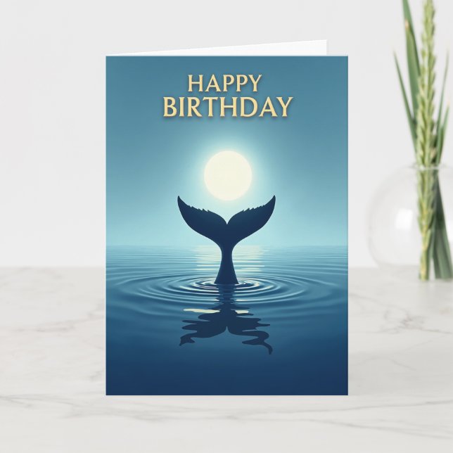 Tarjeta de cumpleaños de cola de ballena (Anverso)