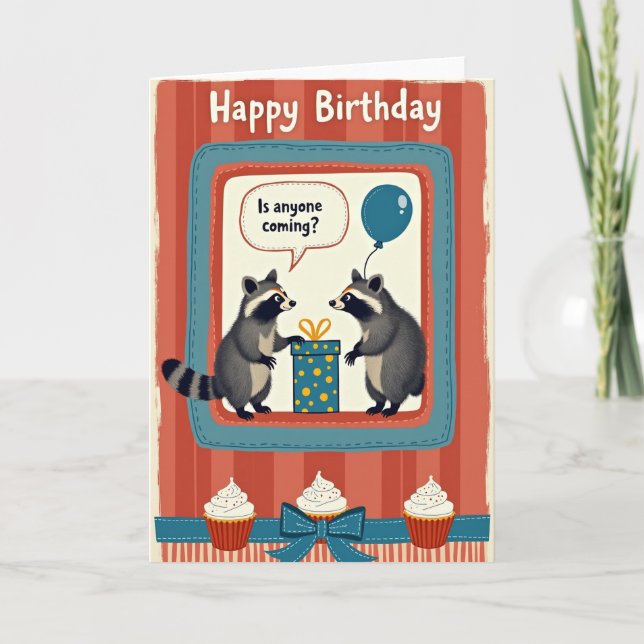 Tarjeta de cumpleaños de cola rayada (Anverso)