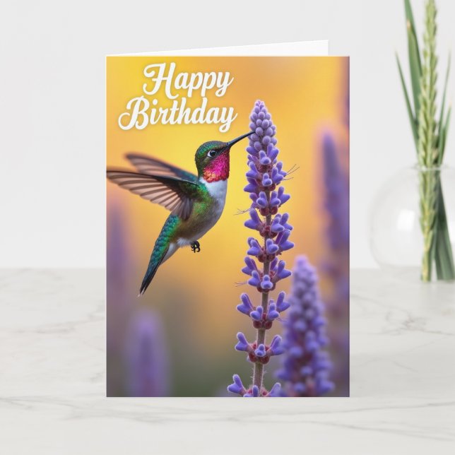 Tarjeta de cumpleaños de colibrí (Anverso)