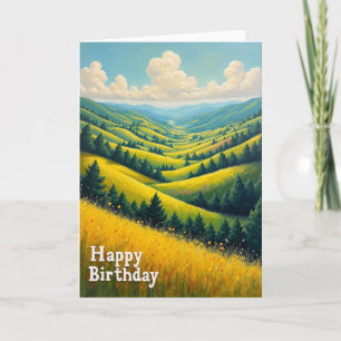 Tarjeta de cumpleaños de colina soleada