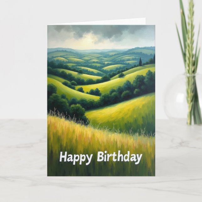 Tarjeta de cumpleaños de Colinas Alegres (Anverso)