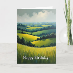 Tarjeta de cumpleaños de colinas onduladas pacífic