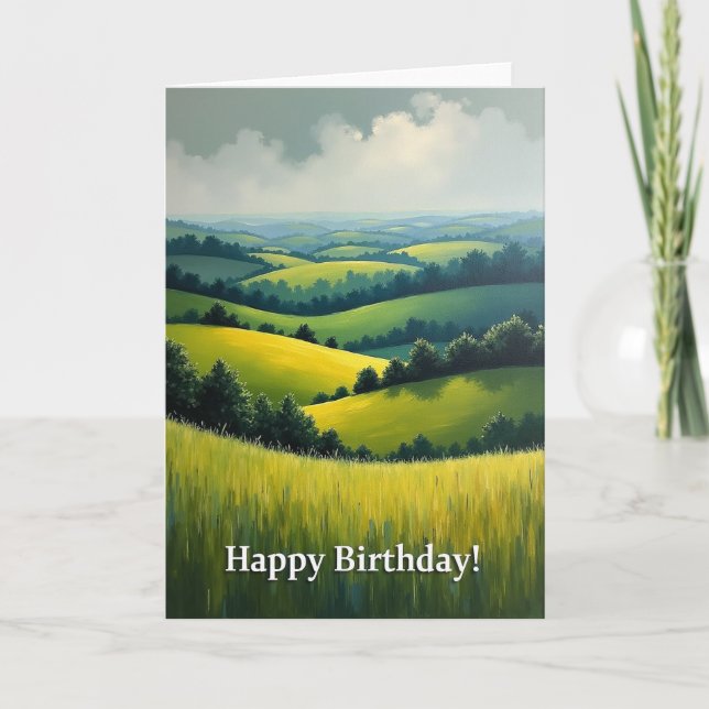 Tarjeta de cumpleaños de colinas onduladas pacífic (Anverso)