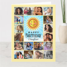 Tarjeta de cumpleaños de Collage de fotos de hija