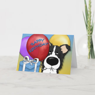 Tarjeta de cumpleaños de Collie de borde