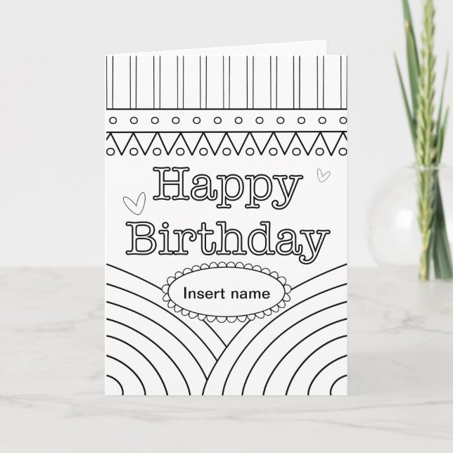 Tarjeta de cumpleaños de color (Anverso)