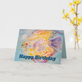 Tarjeta de cumpleaños de color arcoiris para peces
