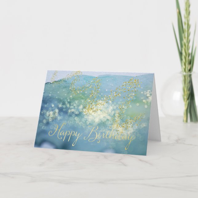 Tarjeta de cumpleaños de color azul brillante (Anverso)