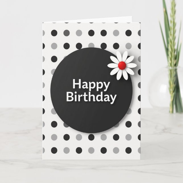 Tarjeta de cumpleaños de color negro mate (Anverso)