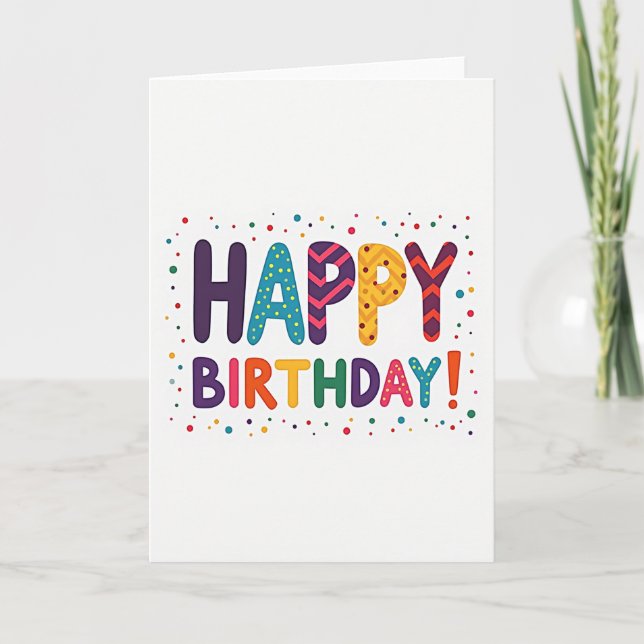 Tarjeta de cumpleaños de colores alegres (Anverso)