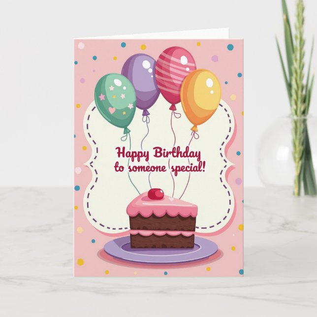 Tarjeta de cumpleaños de colores caprichosos (Anverso)